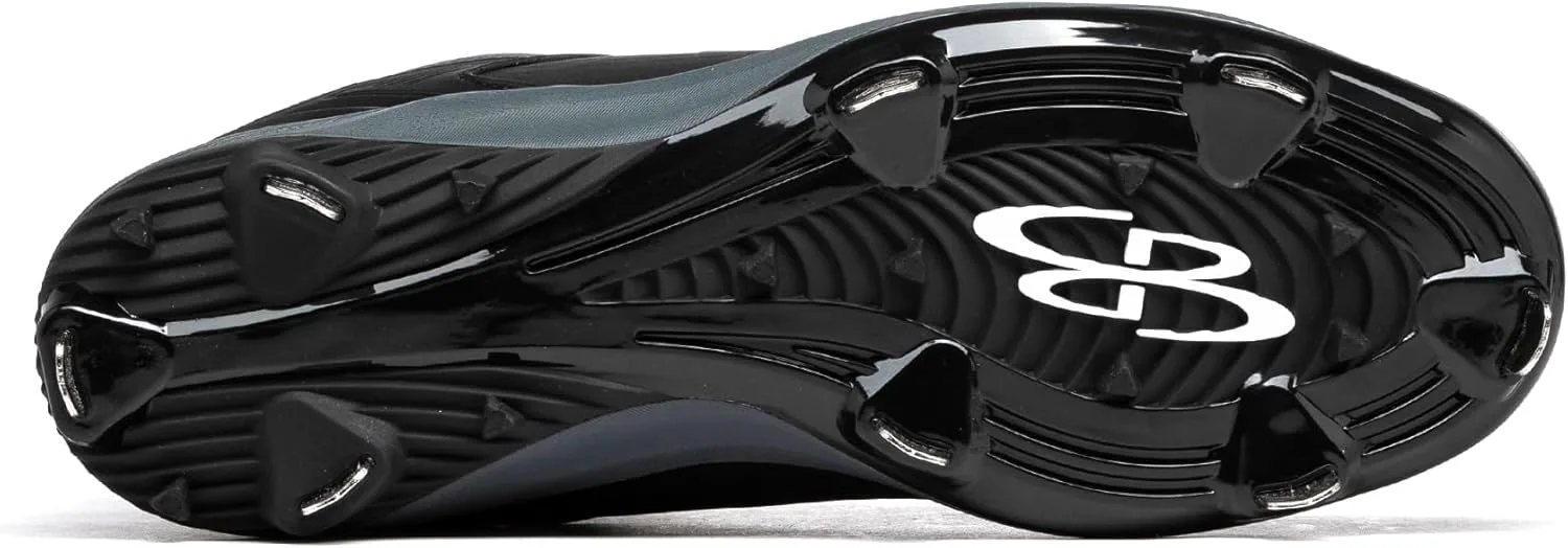 Бутсы Boombah Viper Pro для мужчин с металлическим шипом средней высоты - несколько вариантов цвета - разные размеры, черный — фото 3