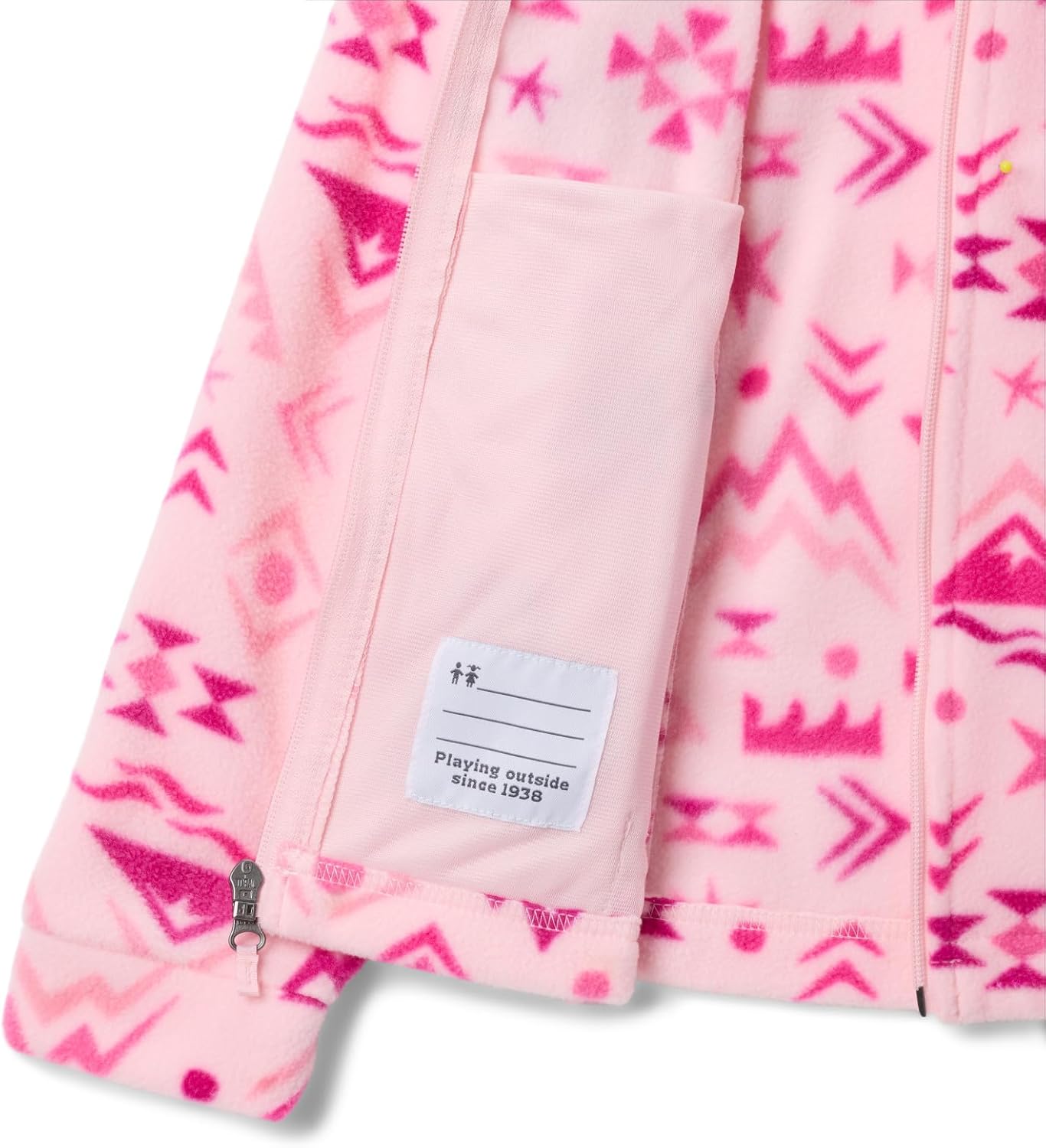 Детская флисовая куртка Columbia Kids Benton Springs II с принтом, Satin Pink Peaked — фото 3