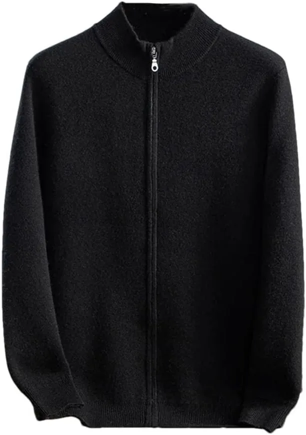 

Мужской кардиган свободного кроя, теплый вязаный, однотонный