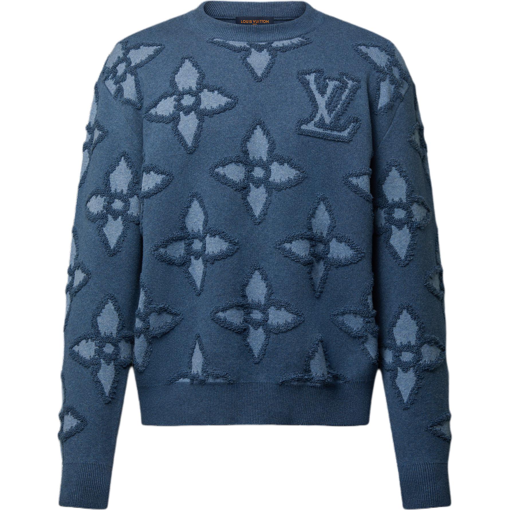 

Текстурированный хлопковый свитшот LOUIS VUITTON, синий