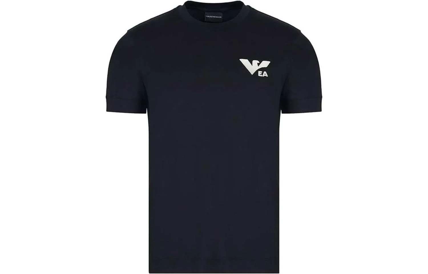 EMPORIO ARMANI Футболка мужская черная с круглым вырезом умеренного прямого кроя — фото 3
