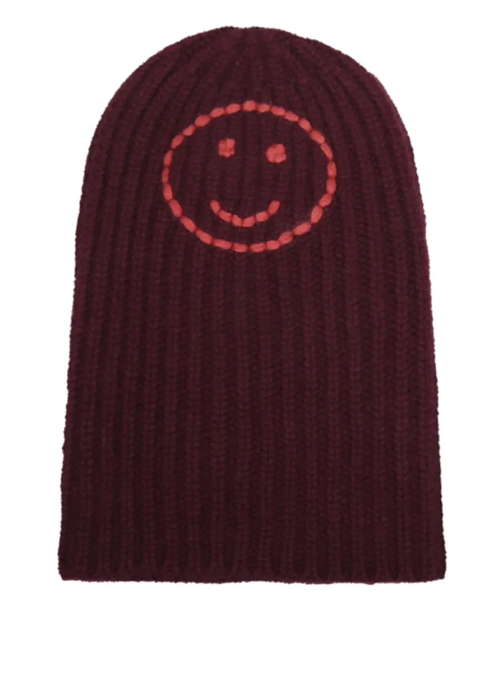 

Вязаная шапка с рисунком смайлика HURRAY, красный