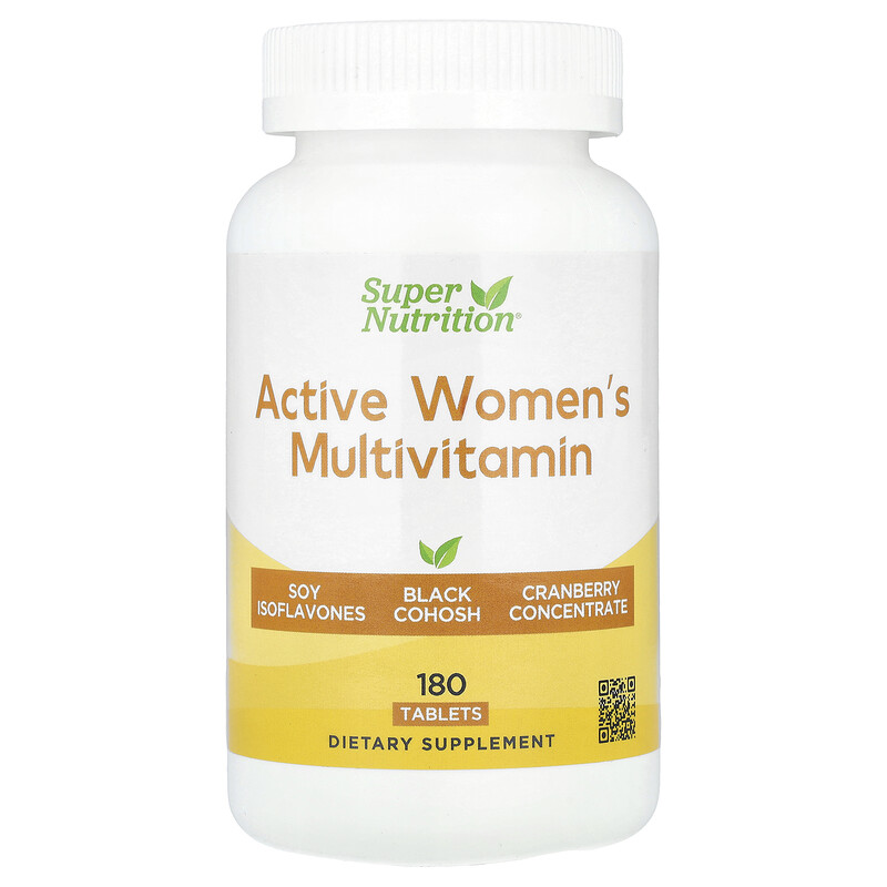 

Super Nutrition, мультивитамины для активных женщин, 180 таблеток