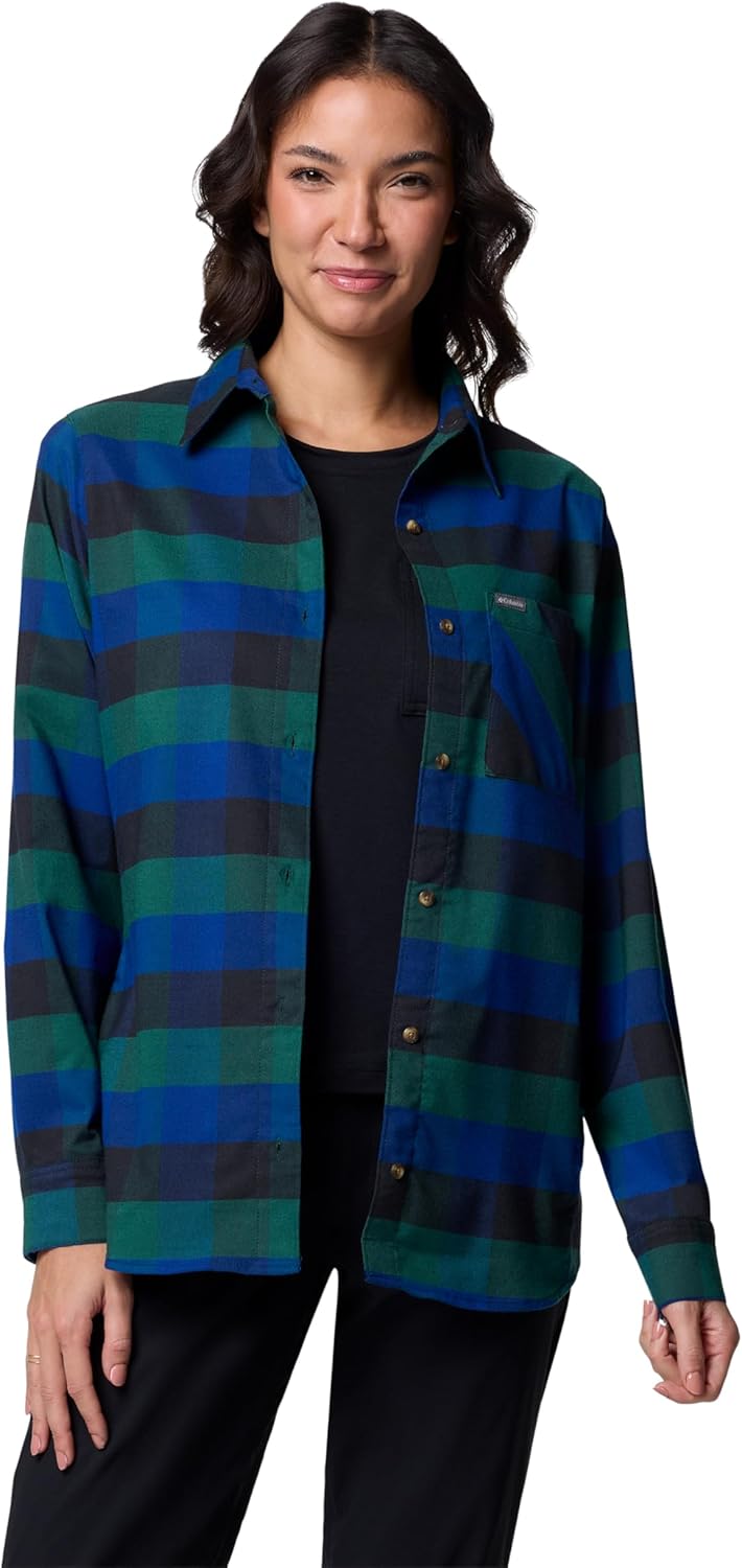 

Columbia Womens Port Hope Peak Flannel, Rain Forest