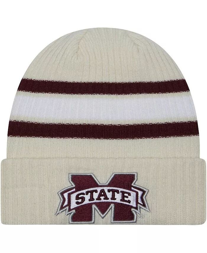 

Мужская кремовая состаренная шапка-манжета Mississippi State Bulldogs в винтажном стиле New Era