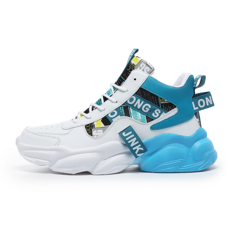 

JANECO Антискользящие износостойкие кроссовки мид-топ унисекс бело-синие, цвет White Blue