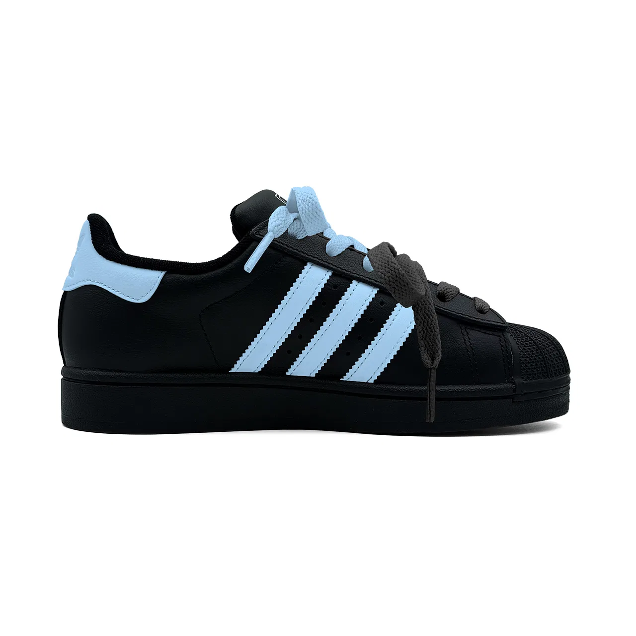 Кроссовки детские Superstar 2 Adidas Originals черно-синие — фото 3