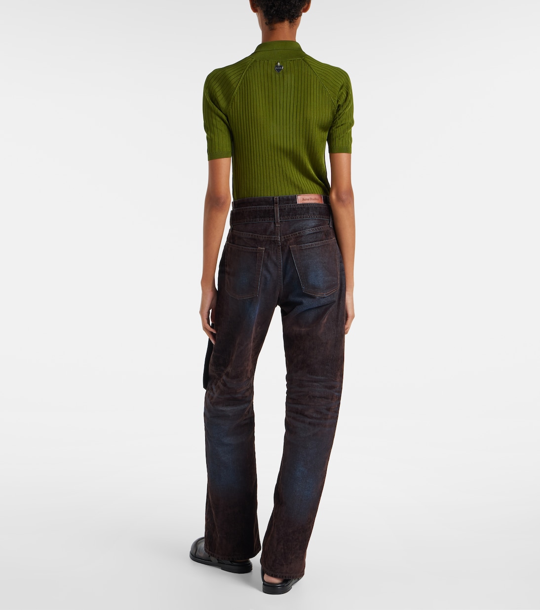 Джинсы Page с широкими штанинами Acne Studios, Brown/Blue — фото 3