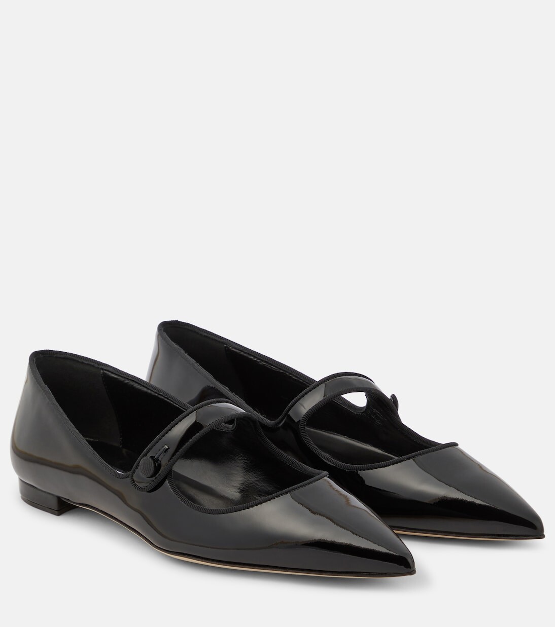 Лакированные балетки campari mary jane Manolo Blahnik, черный