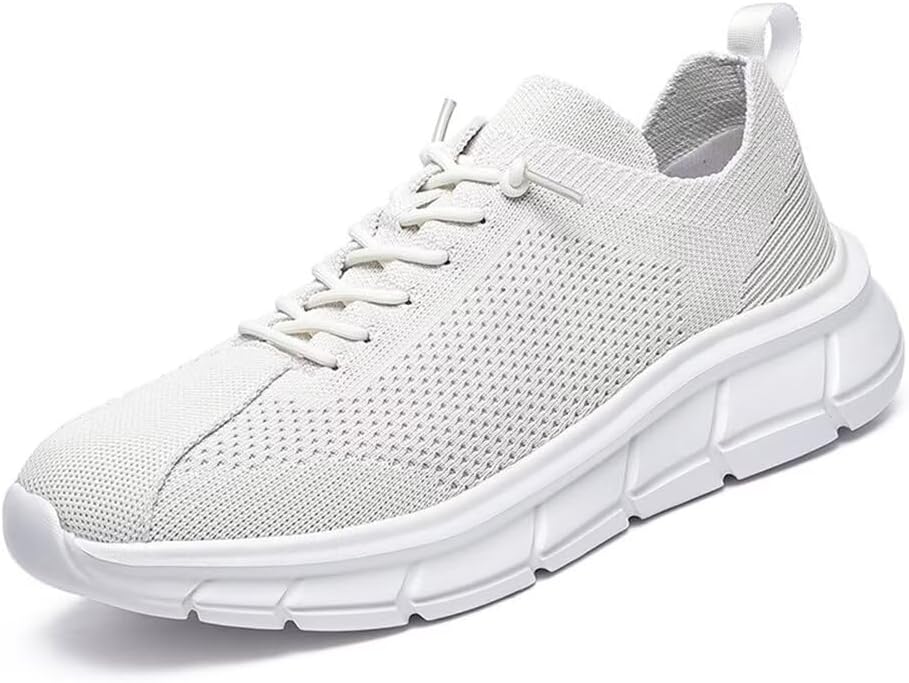 

Мужские слипоны Jakcuz для ходьбы, спортивные, для работы и тренировок, теннисные модные кроссовки, удобные и дышащие, белый/бежевый