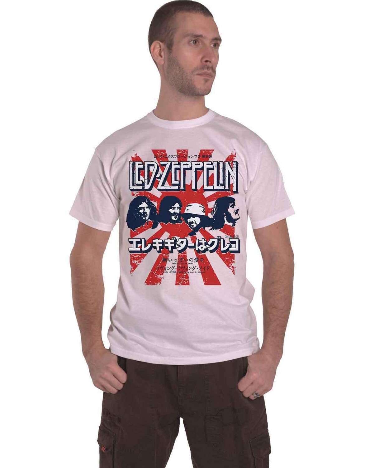 

Японская футболка с взрывом Led Zeppelin, белый
