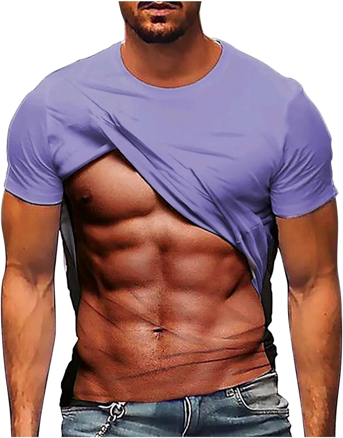 Футболка с графическим принтом, Muscle Print, фиолетовая