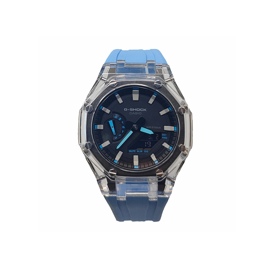

CASIO Часы Men Liquid Crystal/Analog Dual Display Series Black Watch, Glacier Blue
