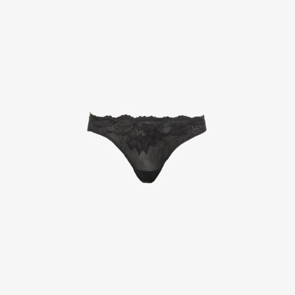 

Стринги Comfort Lotus из эластичного кружева Calvin Klein, черный
