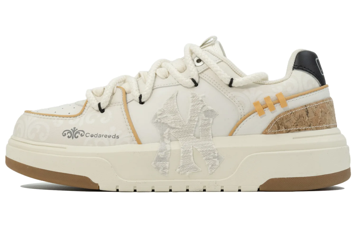 Chunky Polyamide Branch Slip Resistant Cushioning Abrasion Resistant Height Increasing MLB, белый коричневый