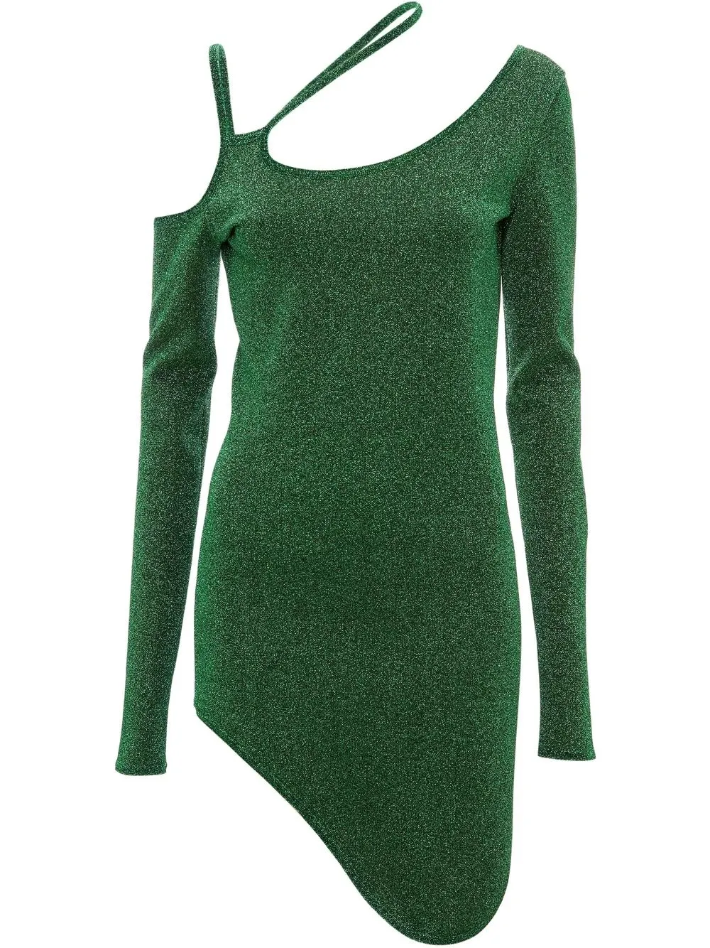 

Платье асимметричного кроя с вырезами и блестками JW ANDERSON, зеленый