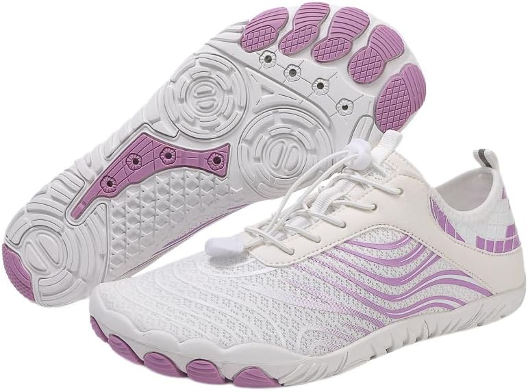 

Мужские водные кроссовки с голой стопой, широким носком, быстросохнущие, противоскользящие, дышащие, легкие, для плавания, походов, прогулок, каякинга, дайвинга и серфинга Soft Time Toy, фиолетовый