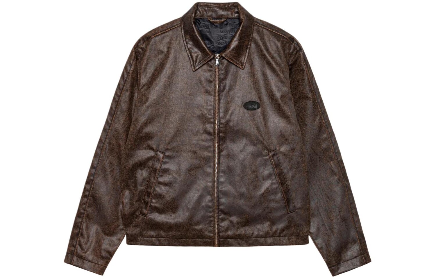 

Кожаная куртка унисекс коричневого цвета Stussy, коричневый