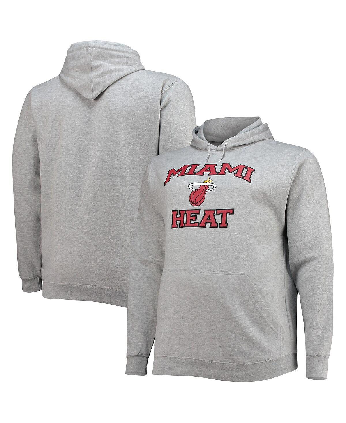 

Мужской серый пуловер с капюшоном Miami Heat Big and Tall Heart and Soul Profile
