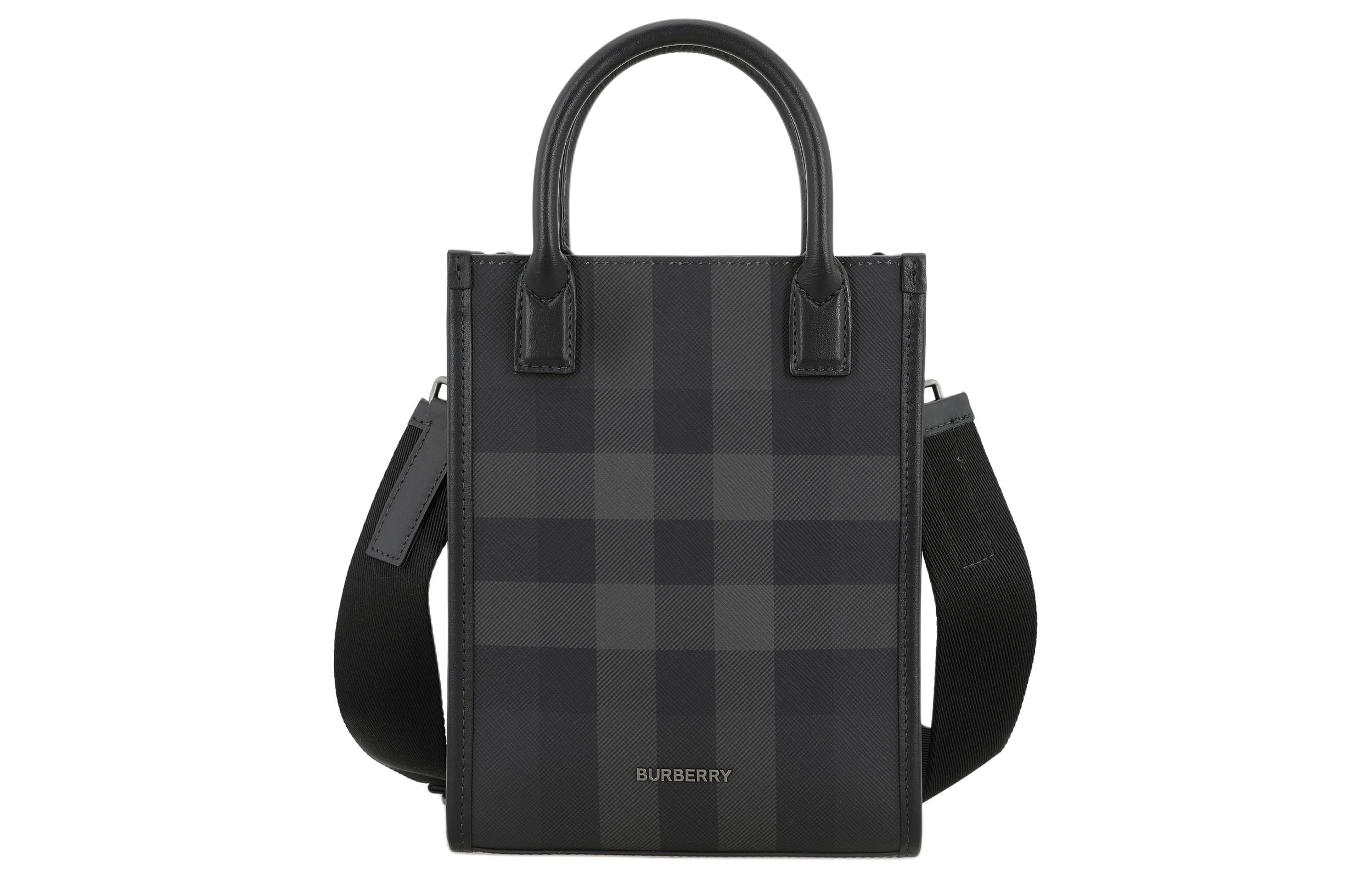 Сумка через плечо из телячьей кожи мужская черная Burberry — фото 3