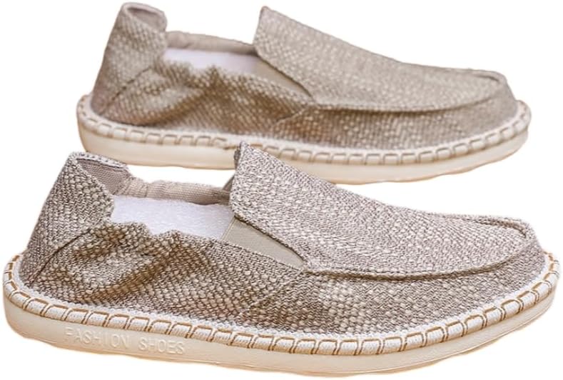 

Мужские дышащие канвасовые лодочки - слипоны с дизайном, вдохновленным тапочками, для повседневного комфорта Hoalox, хаки