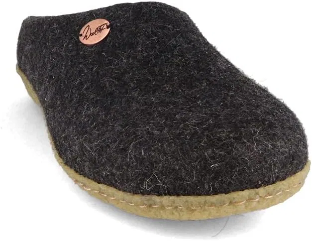 Войлочные тапочки WoolFit "Classic" с натуральной резиновой подошвой - мужские и женские войлочные тапочки с мягкими войлочными вставками, размеры 35-48, Graphitegray — фото 4