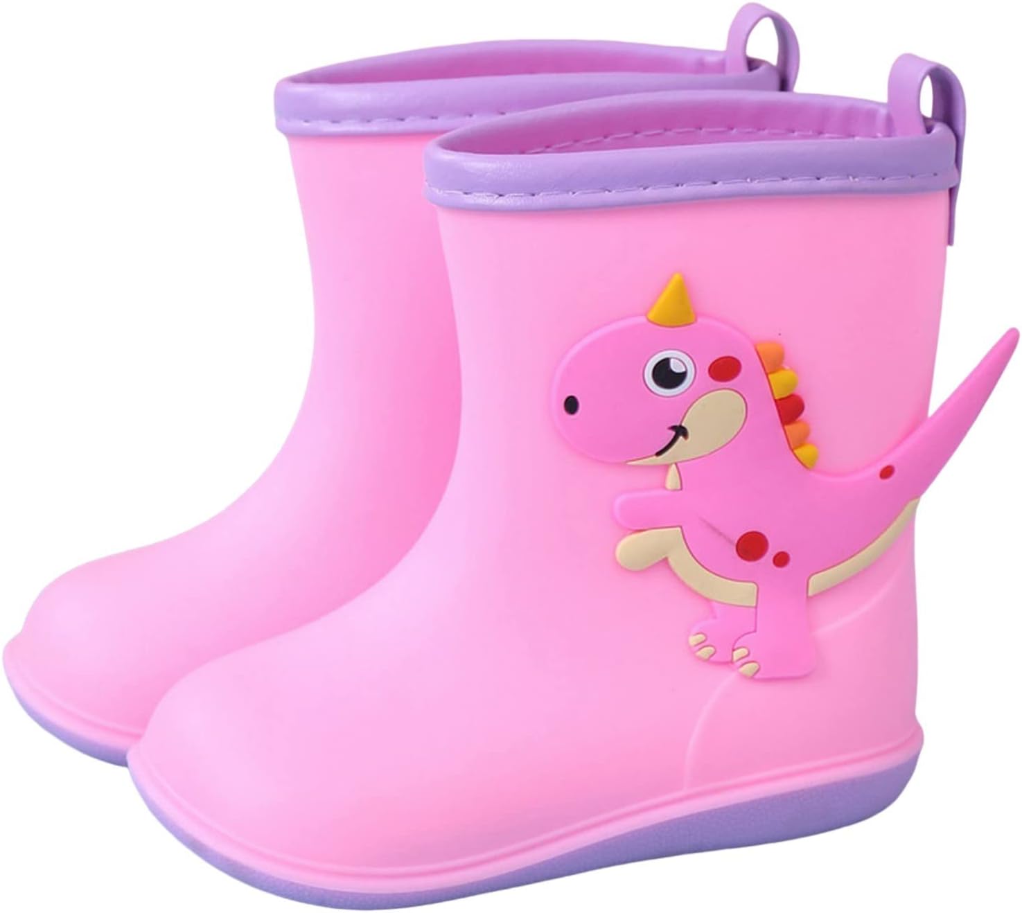 

Детские резиновые сапоги для девочек и мальчиков, водонепроницаемые резиновые сапоги с принтом динозавров, дождевые сапоги для малышей Generic, розовый