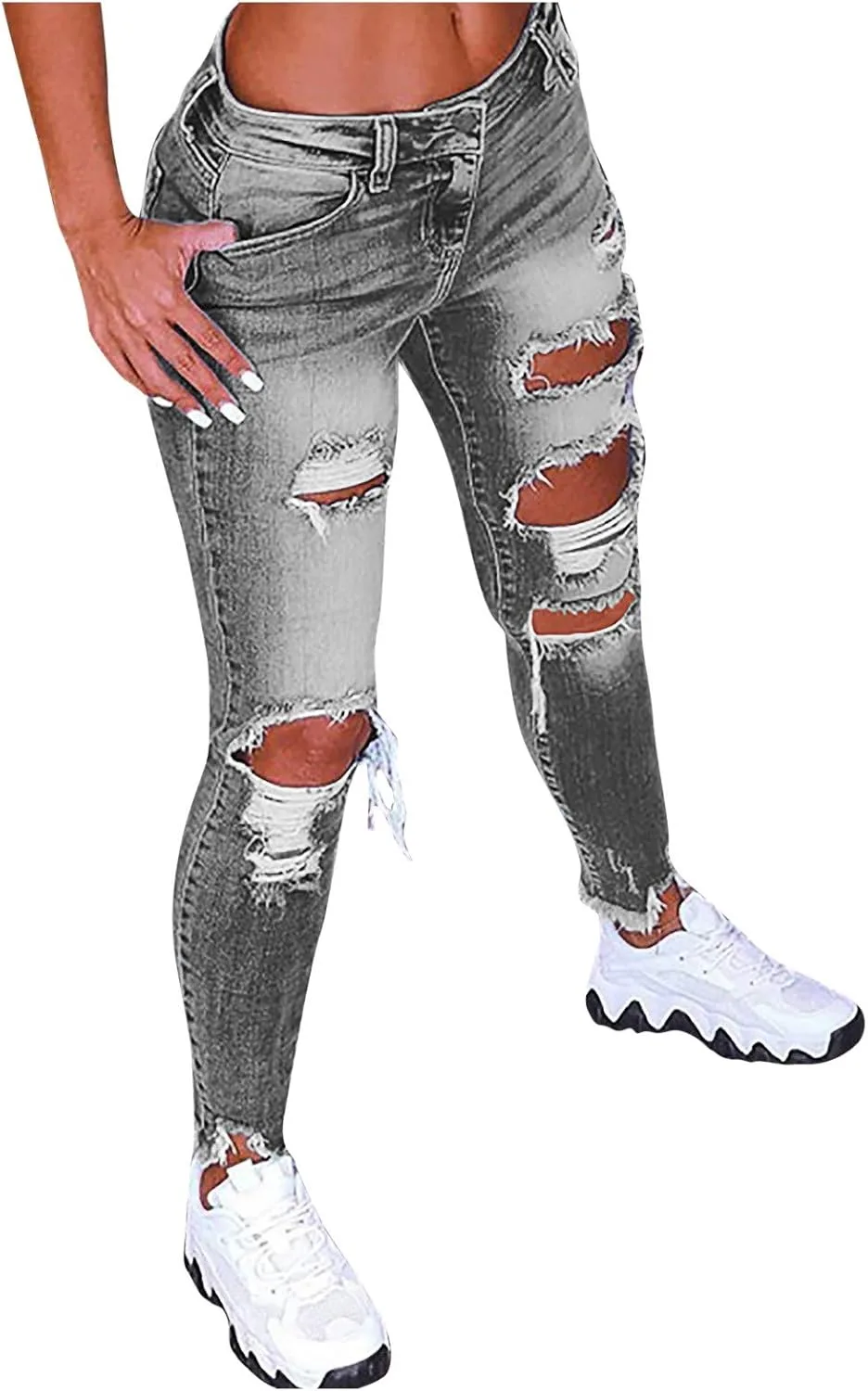 

Jofow джинсы с прорезями low fashion flares, plus size