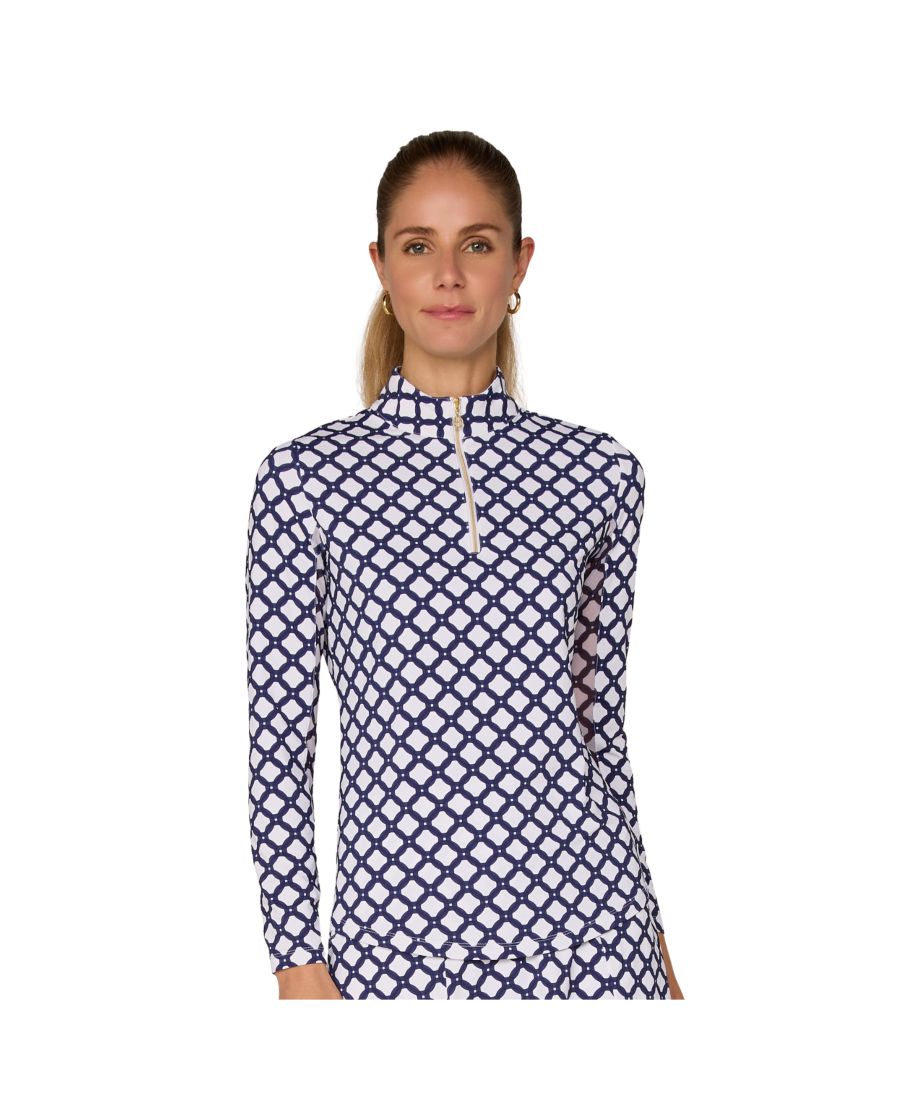 

Топ с длинными рукавами и воротником-стойкой от G Lifestyle G Lifestyle Clothing, Small circle true navy