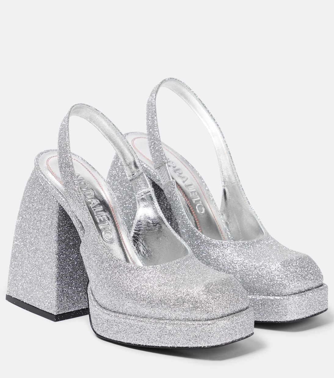 Туфли-лодочки Bulla Jill на платформе с блестками Nodaleto, Silver Glitter