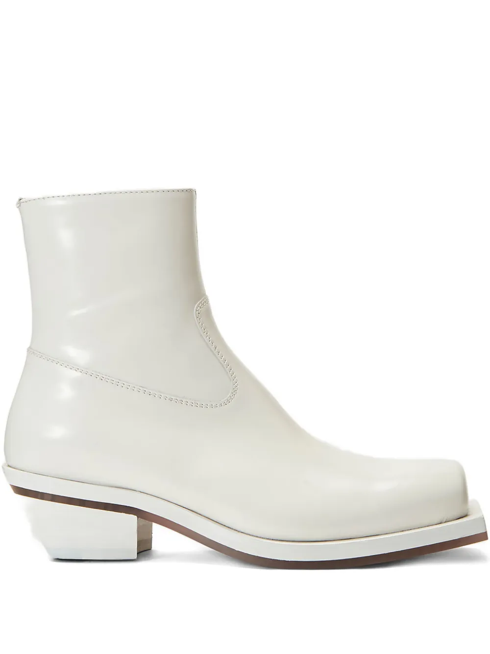 

Ботинки на молнии с квадратным мысом и каблуком 60 мм ION, белый