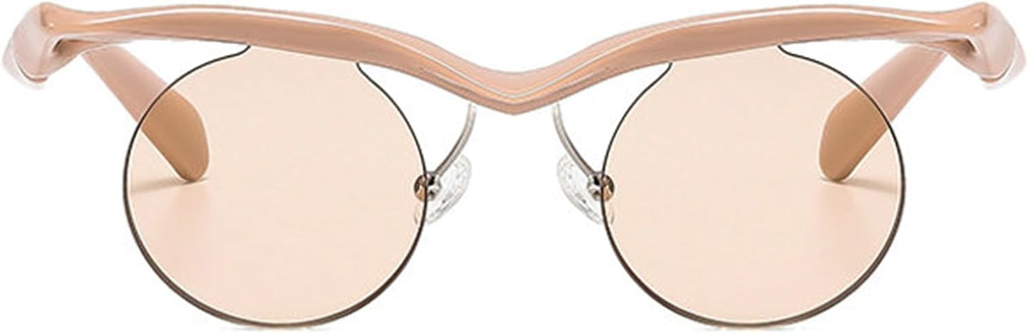 

Солнцезащитные очки Willochra в маленькой круглой оправе в стиле панк для женщин и мужчин, роскошные винтажные солнцезащитные очки без оправы для женщин, защита от УФ-излучения UV400, Khaki