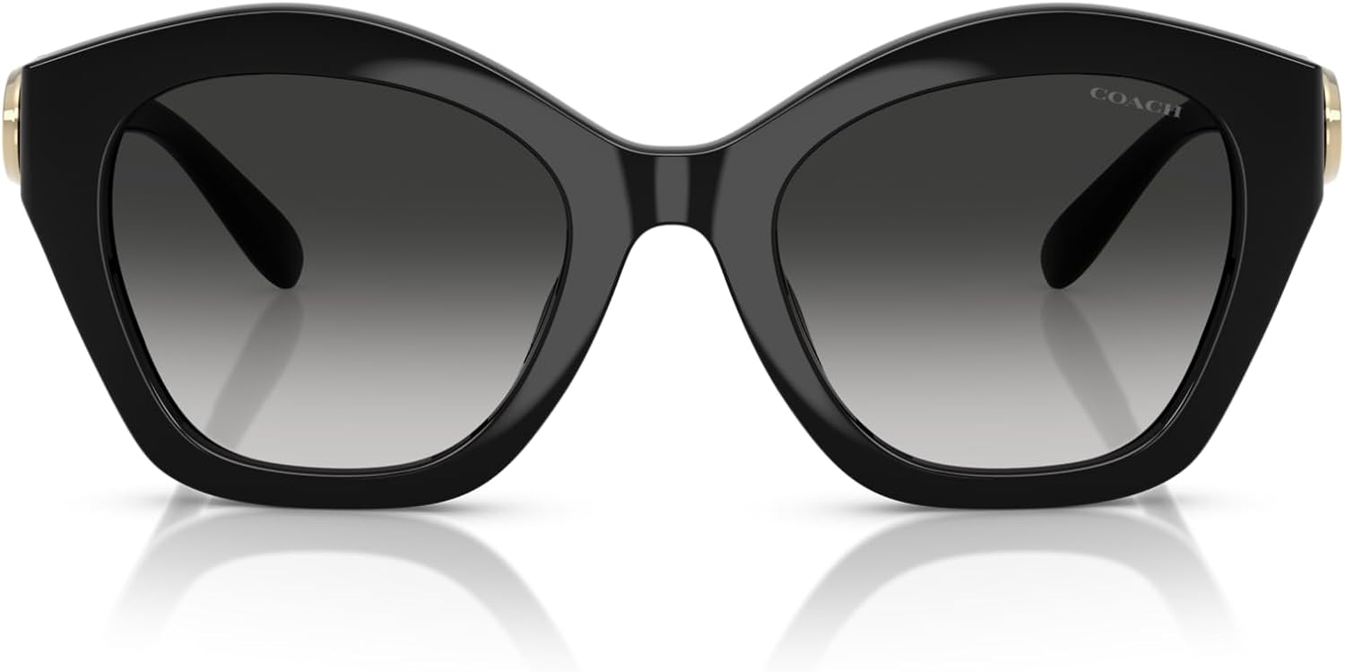 

COACH женские солнцезащитные очки Hc8421u универсального размера Butterfly, Black/Grey Gradient