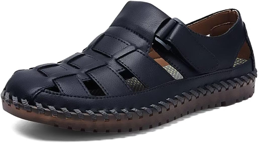 

Мужские повседневные сандалии Shaire, пляжные сандалии с закрытым носком, сандалии-рыбацкие для мужчин, синий