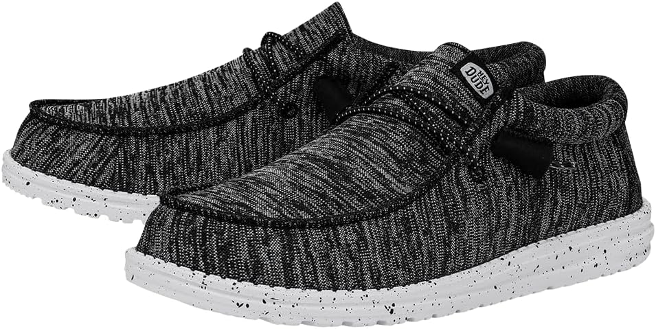 Мужские слипоны Hey Dude Wally Sport Knit Heydude, белый/черный — фото 4