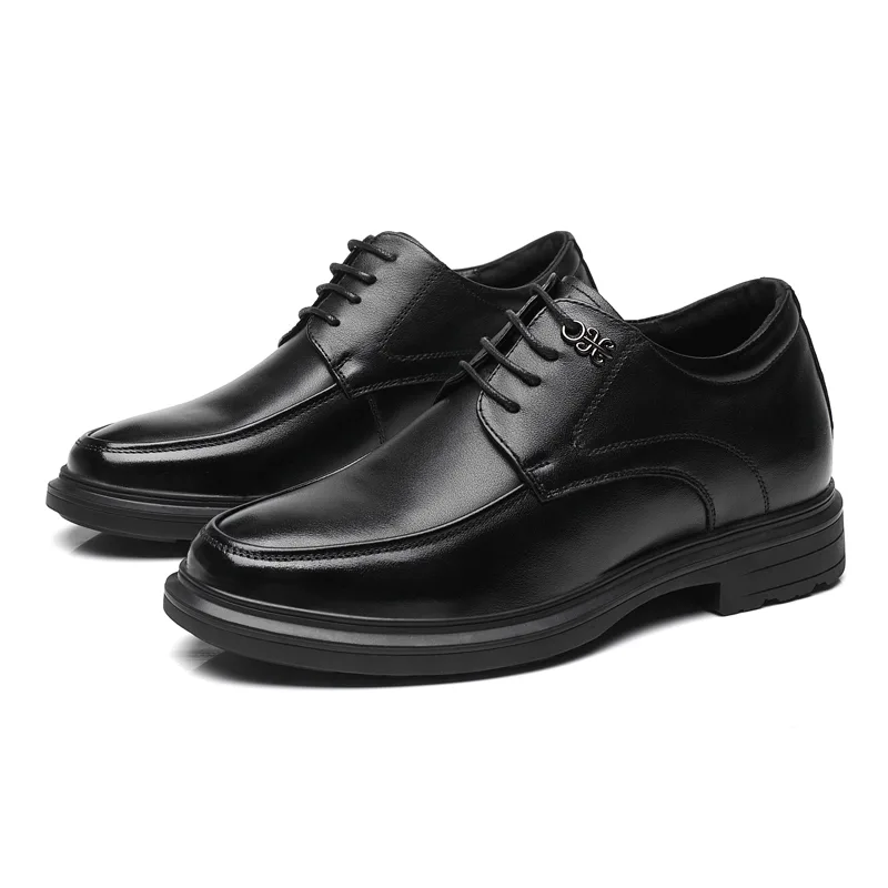 Мужские туфли Low top KJ, Ogy-558 Black Hidden Wedge 8cm Style — фото 4
