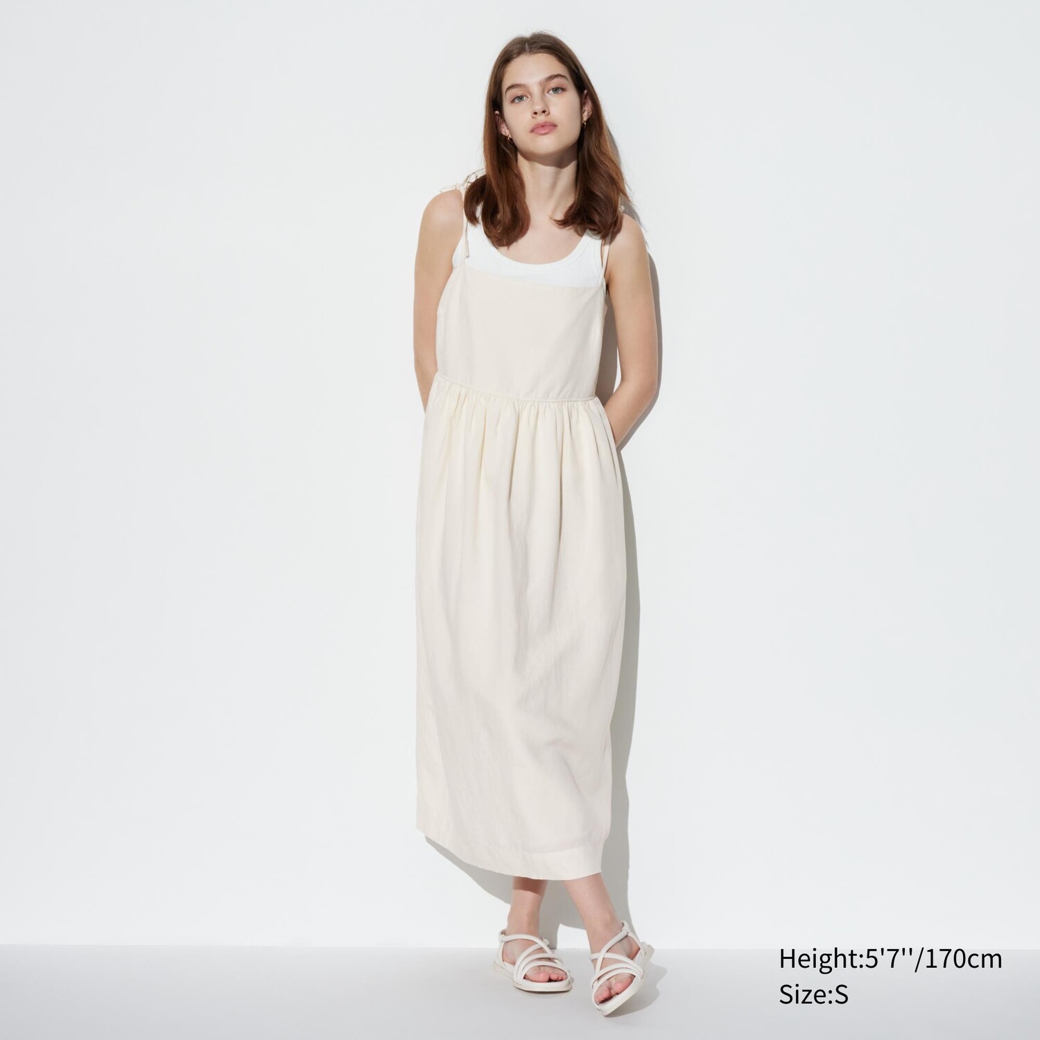 Платье льняное Uniqlo, молочный