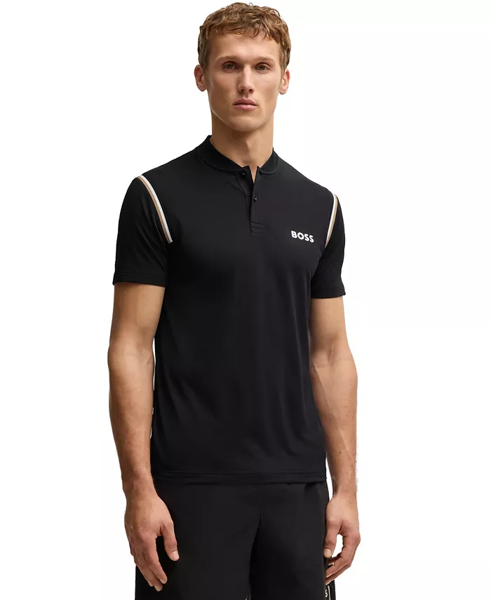 

Мужская поло Active Slim-Fit с контролем влажности Hugo Boss, черный