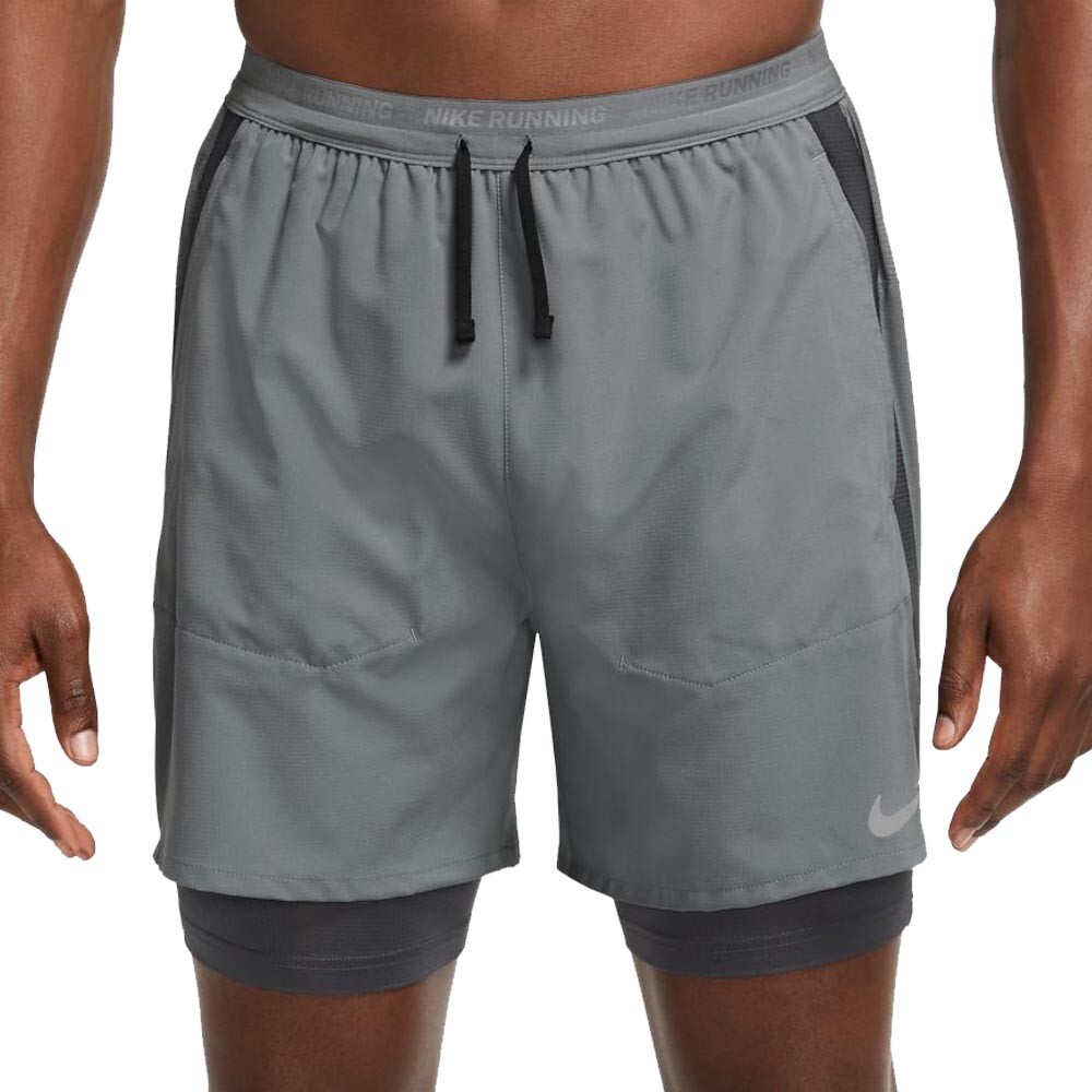 

Шорты для бега Nike Dri-FIT Stride 2-in-1s, серый