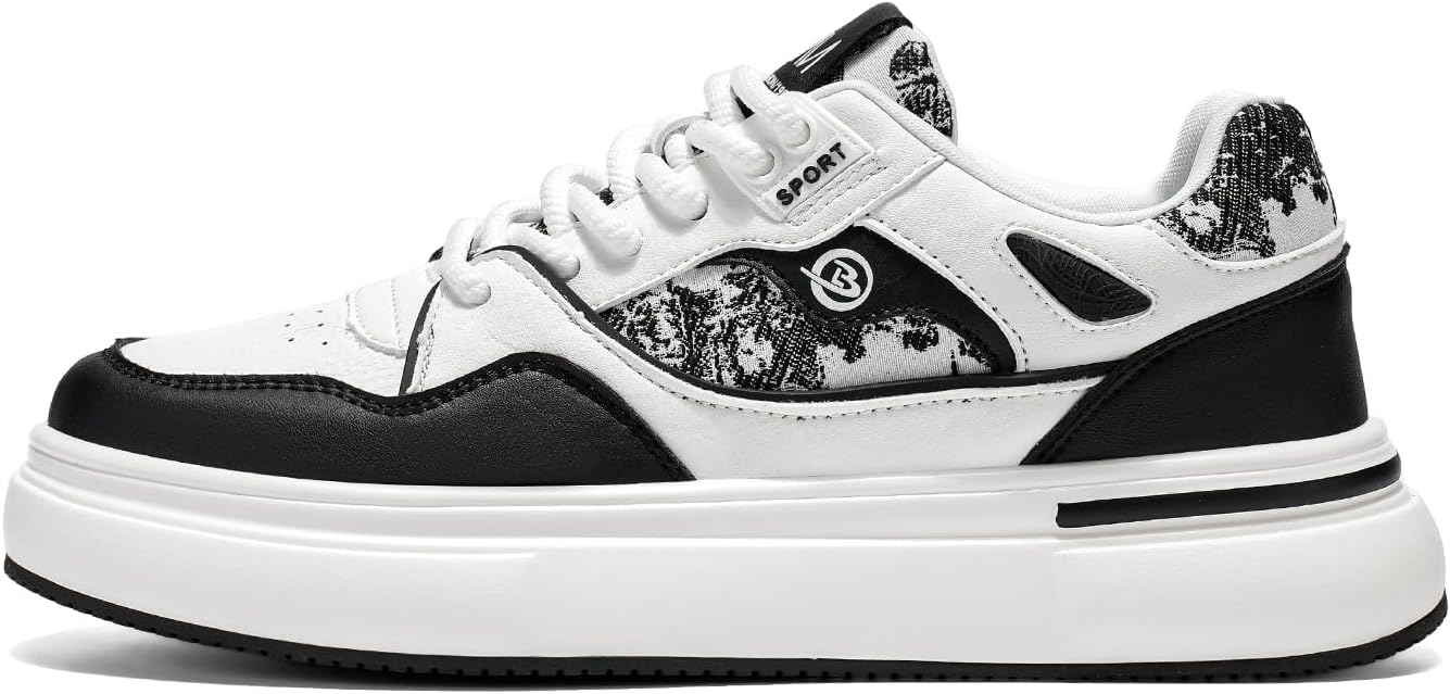 

Мужские стильные и дышащие белые кроссовки с этническими цветочными вставками, повседневные скейт-кроссовки Lhyxu