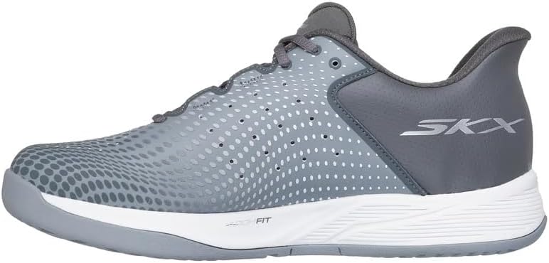 Мужские кроссовки Skechers Viper Court Reload с легким надеванием без рук, серый/угольный — фото 2