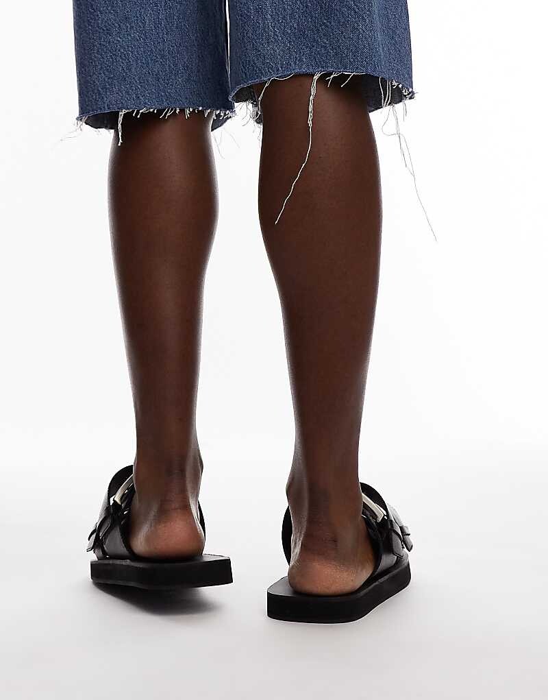 

Topshop – Kiara – Черные кожаные босоножки с крупными пряжками