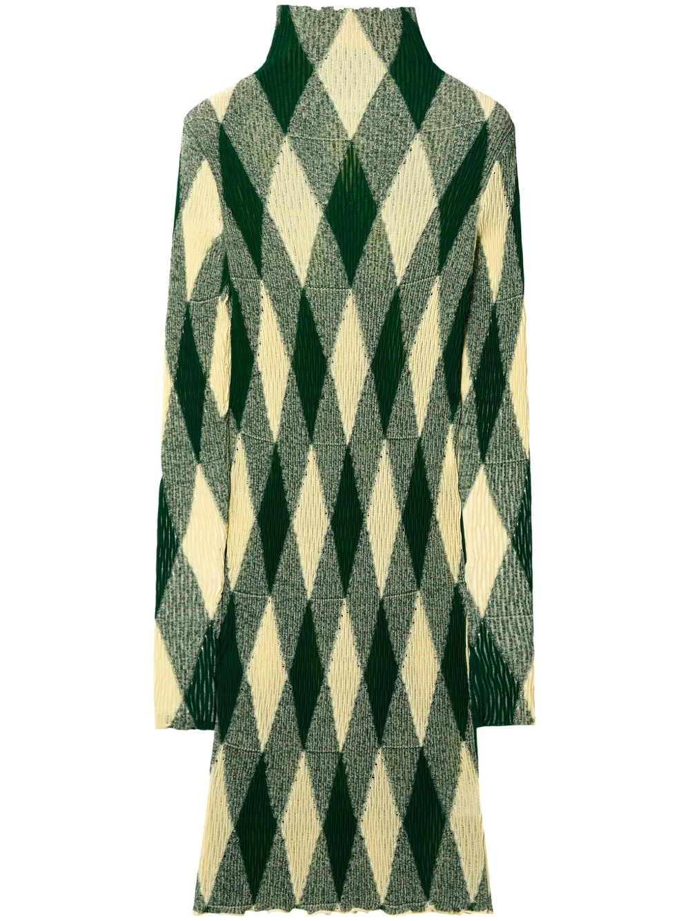 

Платье в рубчик с узором аргайл BURBERRY, зеленый