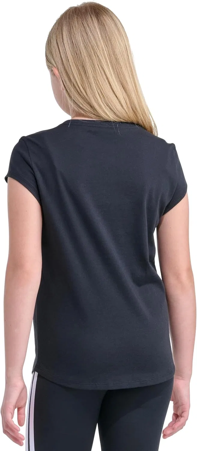 Футболка детская slim fit adidas, черная — фото 3