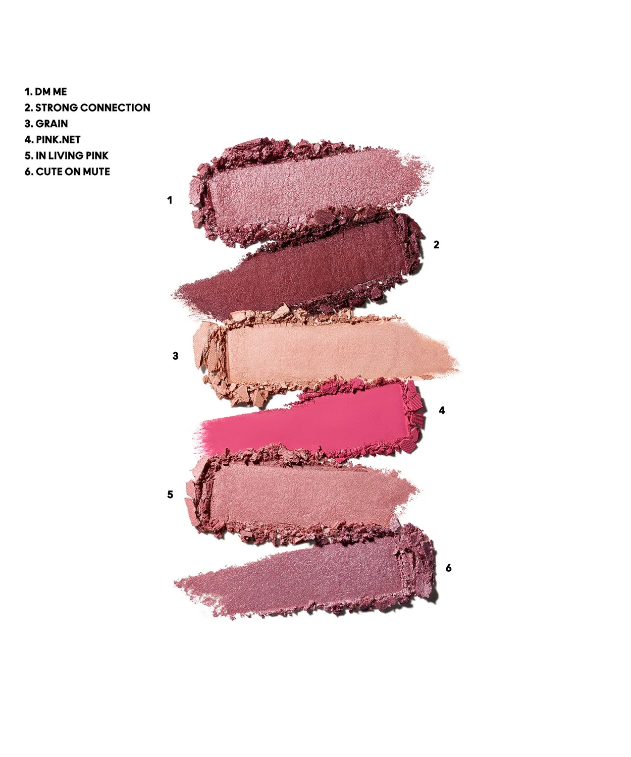 Тени для век 6-цветная палитра MAC Connect in Color Rose Lens, розовые оттенки — фото 2