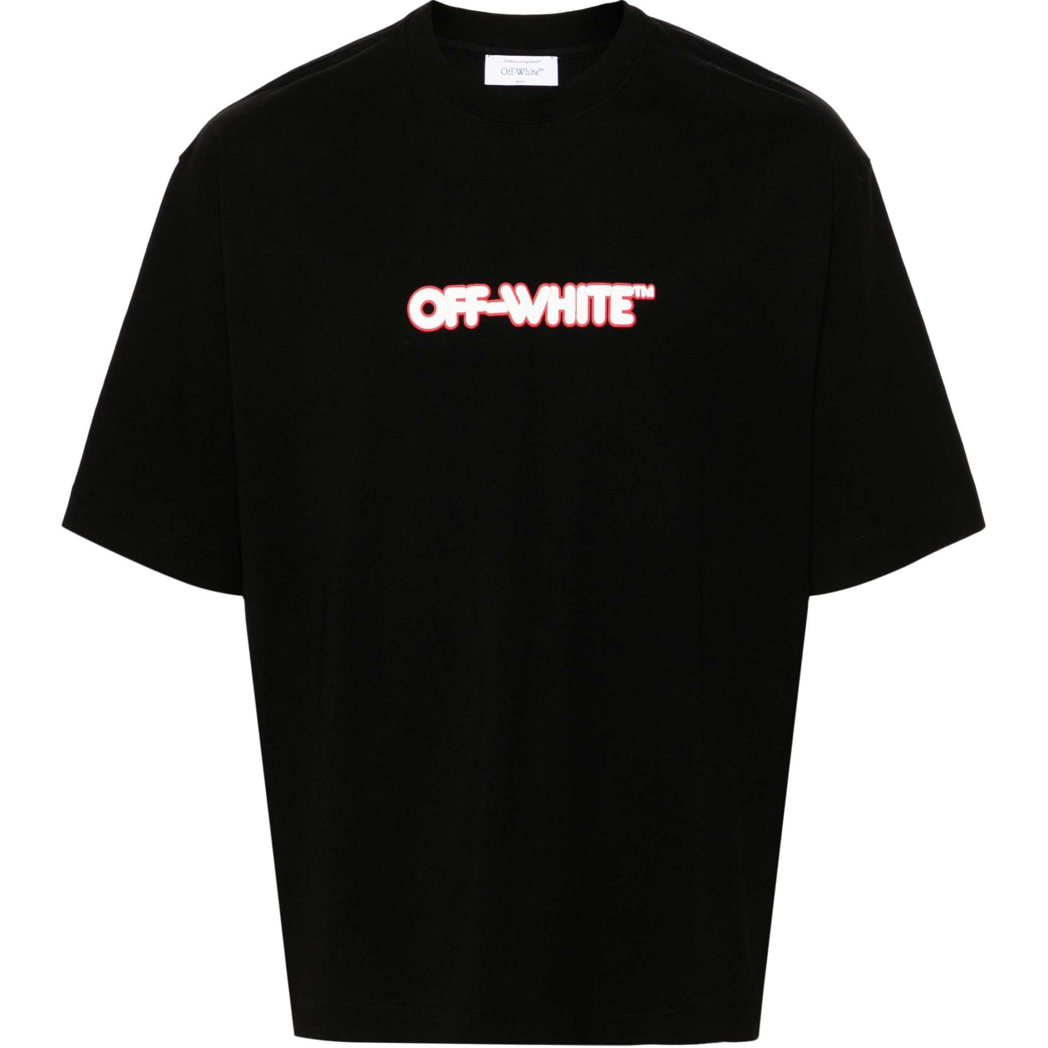 

Футболка с круглым вырезом и принтом логотипа OFF-WHITE, черный