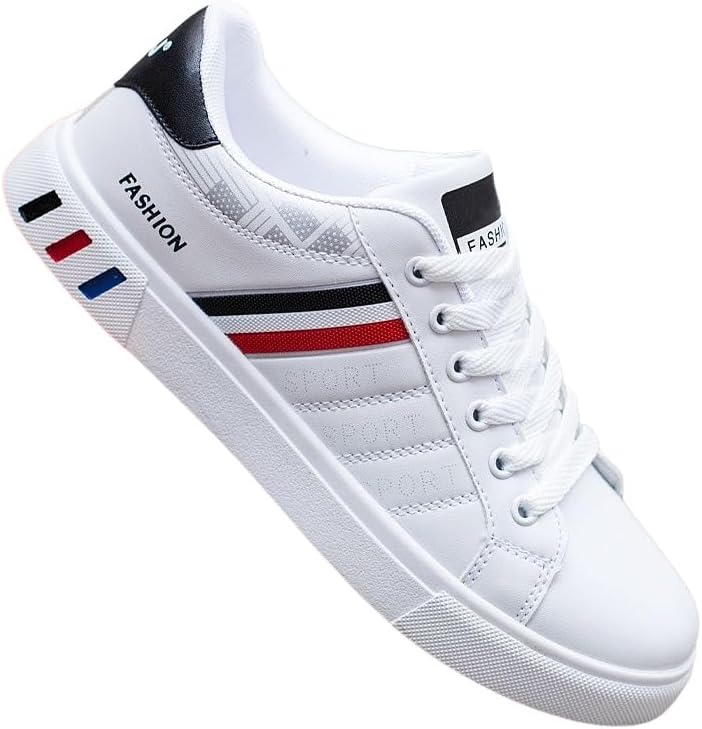 

Мужские кроссовки Clolinde большого размера белого цвета - ультракомфортная обувь на плоской подошве для спорта и отдыха, пригодная для ношения весь день