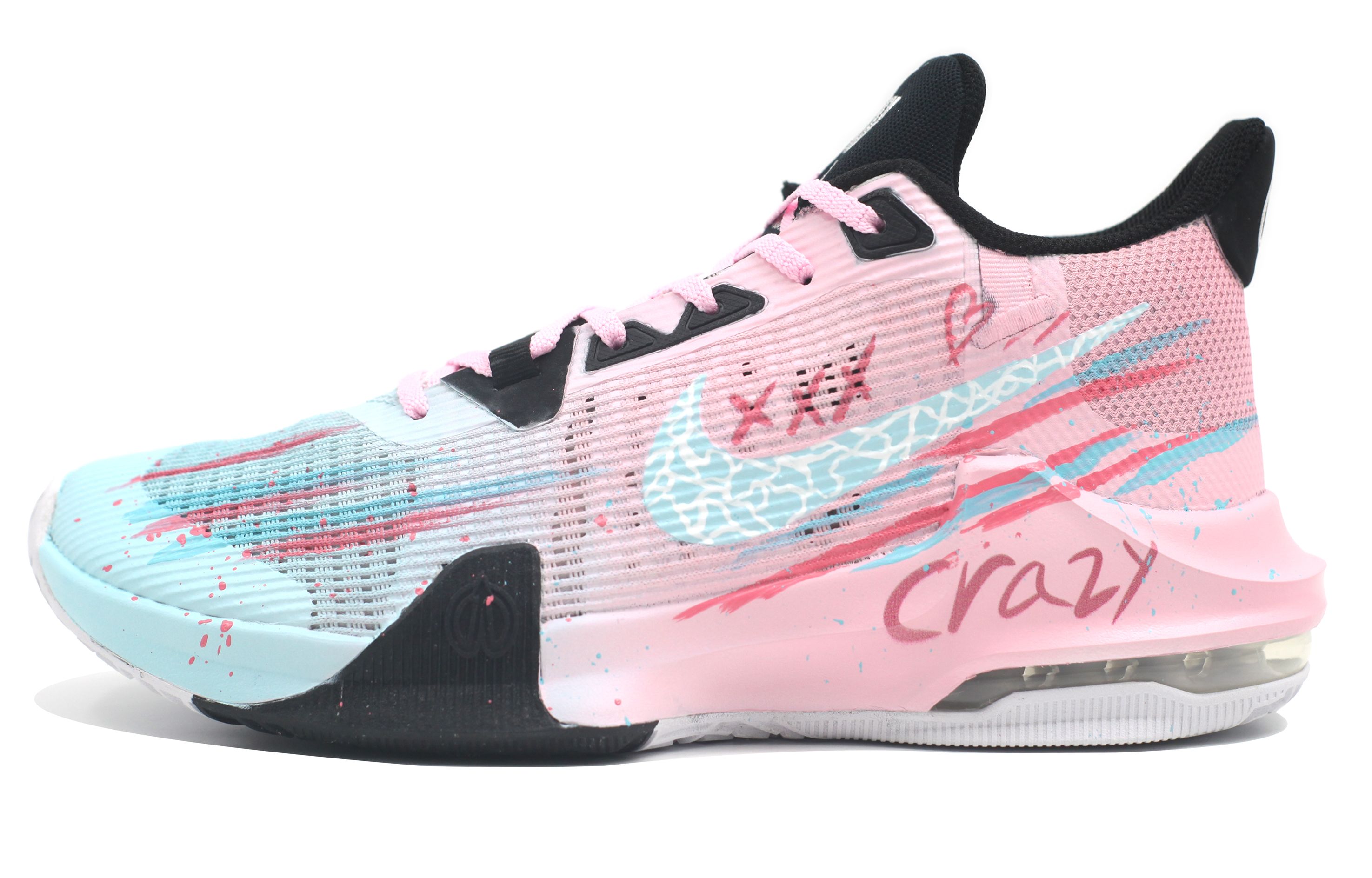 

Nike Баскетбольные кроссовки Air Max Impact с низким верхом, устойчивые к истиранию, мужские, сине-розовые