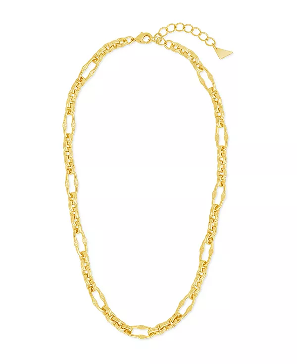 

Длинное текстурированное ожерелье Tegan Sterling Forever, gold