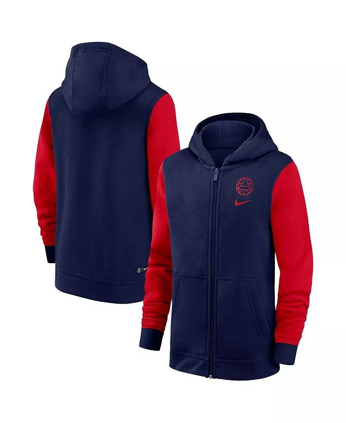 

Толстовка с капюшоном Big Boys Navy Paris Saint-Germain Club с застежкой-молнией Nike